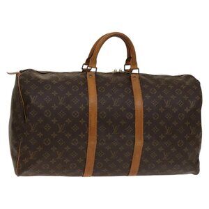 LOUIS VUITTON Monogram Keepall 55 Boston Bag M41424 LV Auth 137090